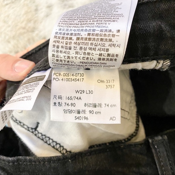 Levi’s 514 Slim Straight Leg Black Jeans sz 29 - Picture 7 of 8